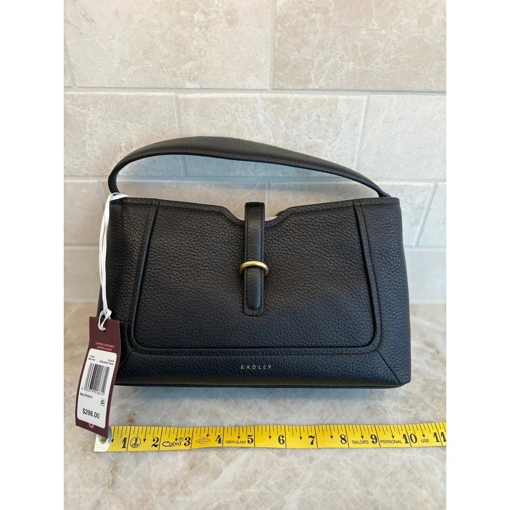 Radley London Hazelbury Park Satchel  Black Pebble Leather Satchel.